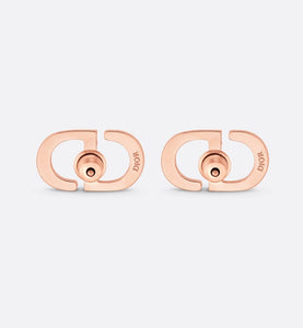 Petit CD Stud Earrings • Pink-Finish Metal and Pink Crystals