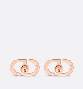 Petit CD Stud Earrings • Pink-Finish Metal and Pink Crystals
