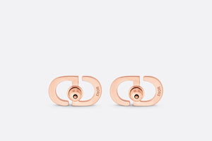 Petit CD Stud Earrings • Pink-Finish Metal and Pink Crystals