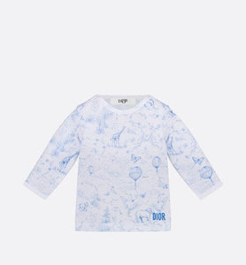 Newborn Gift Set • Ivory Cotton Jersey Printed with Sky Blue Toile de Jouy