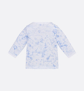Newborn Gift Set • Ivory Cotton Jersey Printed with Sky Blue Toile de Jouy