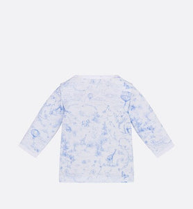 Newborn Gift Set • Ivory Cotton Jersey Printed with Sky Blue Toile de Jouy