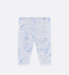 Newborn Gift Set • Ivory Cotton Jersey Printed with Sky Blue Toile de Jouy