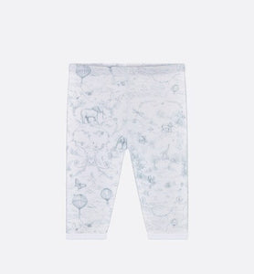 Newborn Gift Set • Ivory Cotton Jersey Printed with Light Gray Toile de Jouy