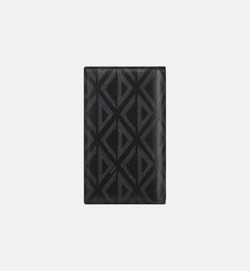 Long Bi-Fold Card Holder • Black CD Diamond Canvas