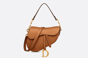 Saddle Bag with Strap • Golden Saddle Grained Calfskin