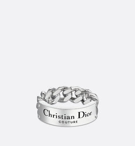 Christian Dior Couture Chain Link Ring • Silver-Finish Brass