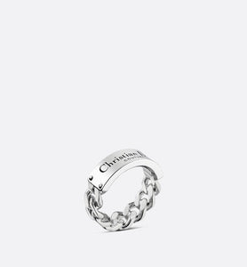 Christian Dior Couture Chain Link Ring • Silver-Finish Brass