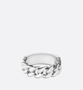 Christian Dior Couture Chain Link Ring • Silver-Finish Brass