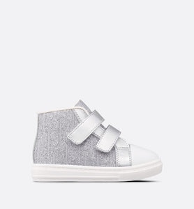 B23 Baby High-Top Sneaker • Silver-Tone Dior Oblique Technical Fabric