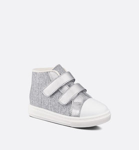 B23 Baby High-Top Sneaker • Silver-Tone Dior Oblique Technical Fabric