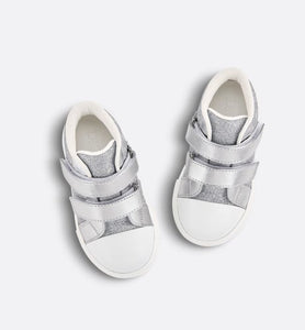 B23 Baby High-Top Sneaker • Silver-Tone Dior Oblique Technical Fabric