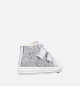 B23 Baby High-Top Sneaker • Silver-Tone Dior Oblique Technical Fabric