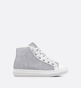 B23 Kid's High-Top Sneaker • Silver-Tone Dior Oblique Technical Fabric