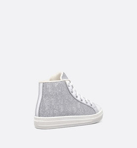 B23 Kid's High-Top Sneaker • Silver-Tone Dior Oblique Technical Fabric