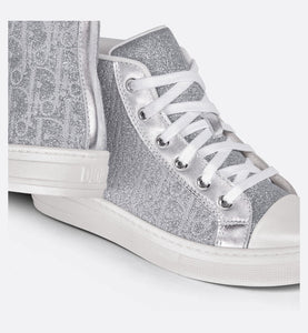 B23 Kid's High-Top Sneaker • Silver-Tone Dior Oblique Technical Fabric