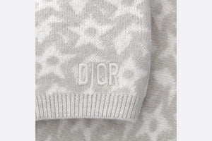Baby Cardigan • Ivory Wool and Cashmere Jacquard Knit with Gray Stars