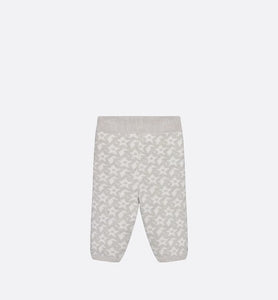 Baby Pants • Ivory Wool and Cashmere Jacquard Knit with Gray Stars