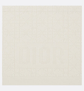 Baby Blanket • Ivory Wool and Cashmere Knit with Gold-Tone Cannage