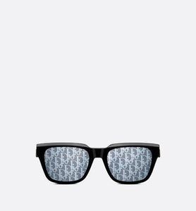 DiorB23 S1I • Black Rectangular Sunglasses with Dior Oblique Motif