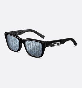 DiorB23 S1I • Black Rectangular Sunglasses with Dior Oblique Motif