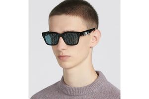 DiorB23 S1I • Black Rectangular Sunglasses with Dior Oblique Motif
