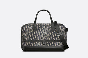 Dior Hit The Road Pet Carrier Bag • Beige and Black Dior Oblique Jacquard and Black Smooth Calfskin