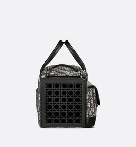 Dior Hit The Road Pet Carrier Bag • Beige and Black Dior Oblique Jacquard and Black Smooth Calfskin