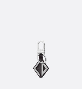 D-Touch Keyring • Black Grained Calfskin with CD Diamond Signature