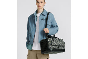 Dior Hit The Road Pet Carrier Bag • Beige and Black Dior Oblique Jacquard and Black Smooth Calfskin