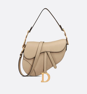 Saddle Bag with Strap • Sand-Colored Grained Calfskin