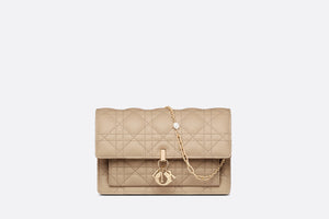 Lady Dior Chain Pouch • Sand-Colored Cannage Lambskin
