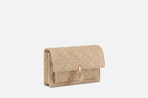 Lady Dior Chain Pouch • Sand-Colored Cannage Lambskin