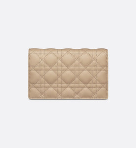 Lady Dior Chain Pouch • Sand-Colored Cannage Lambskin