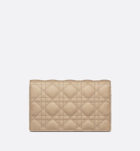 Lady Dior Chain Pouch • Sand-Colored Cannage Lambskin
