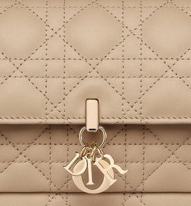 Lady Dior Chain Pouch • Sand-Colored Cannage Lambskin