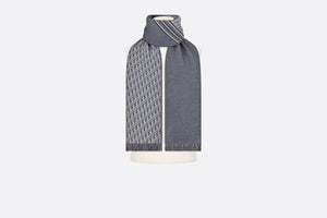 Dior Oblique Scarf • Gray and White Wool