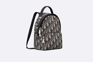 Kid's Mini Rider Backpack • Beige and Blue Dior Oblique Jacquard