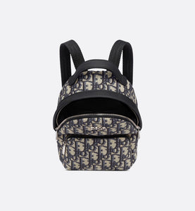 Kid's Mini Rider Backpack • Beige and Blue Dior Oblique Jacquard