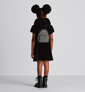 Kid's Mini Rider Backpack • Beige and Blue Dior Oblique Jacquard