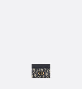 30 Montaigne Five-Slot Card Holder • Blue Dior Oblique Jacquard