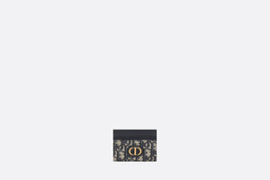 30 Montaigne Five-Slot Card Holder • Blue Dior Oblique Jacquard