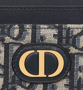 30 Montaigne Five-Slot Card Holder • Blue Dior Oblique Jacquard