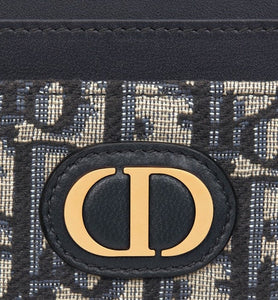 30 Montaigne Five-Slot Card Holder • Blue Dior Oblique Jacquard