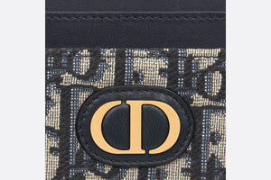 30 Montaigne Five-Slot Card Holder • Blue Dior Oblique Jacquard