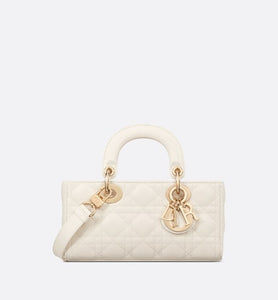 Small Lady D-Joy Bag • Latte Cannage Lambskin