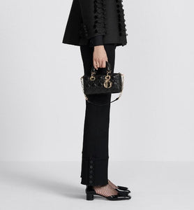 Small Lady D-Joy Bag • Latte Cannage Lambskin