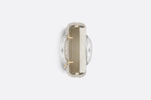 Lady D-Joy Micro Bag • Silver-Tone Satin with Gradient Bead Embroidery