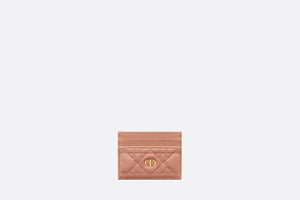 Dior Caro Five-Slot Card Holder • Rose Des Vents Supple Cannage Calfskin