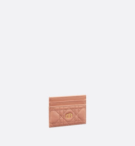 Dior Caro Five-Slot Card Holder • Rose Des Vents Supple Cannage Calfskin